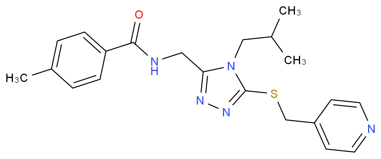 N-({4-isobutyl-5-[(4-pyridinylmethyl)thio]-4H-1,2,4-triazol-3-yl}methyl)-4-methylbenzamide_分子结构_CAS_)