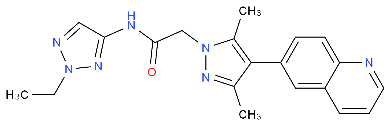 2-(3,5-dimethyl-4-quinolin-6-yl-1H-pyrazol-1-yl)-N-(2-ethyl-2H-1,2,3-triazol-4-yl)acetamide_分子结构_CAS_)