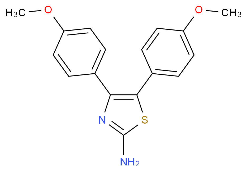 4,5-Bis-(4-methoxy-phenyl)-thiazol-2-ylamine_分子结构_CAS_24827-38-1)