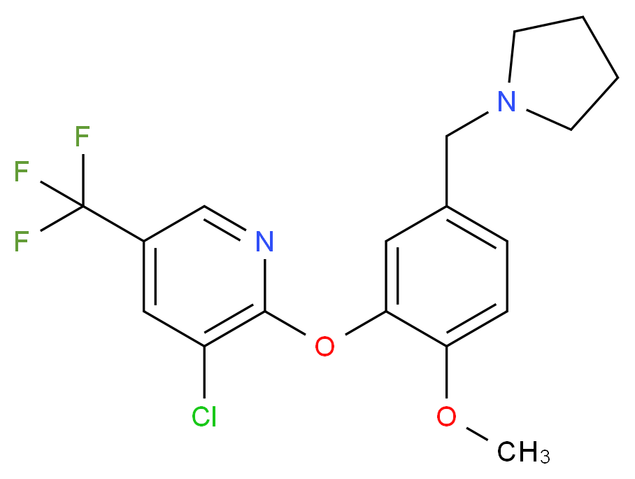 3-chloro-2-[2-methoxy-5-(pyrrolidin-1-ylmethyl)phenoxy]-5-(trifluoromethyl)pyridine_分子结构_CAS_)