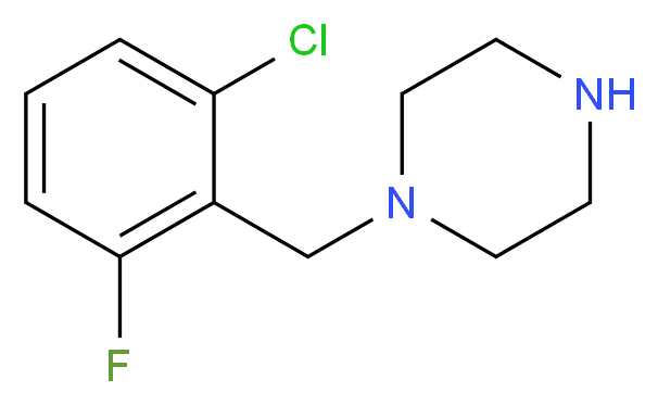 1-[(2-chloro-6-fluorophenyl)methyl]piperazine_分子结构_CAS_215655-20-2