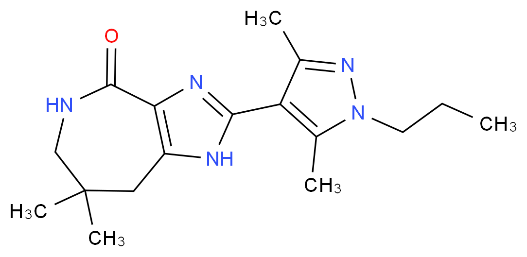 2-(3,5-dimethyl-1-propyl-1H-pyrazol-4-yl)-7,7-dimethyl-5,6,7,8-tetrahydroimidazo[4,5-c]azepin-4(1H)-one_分子结构_CAS_)