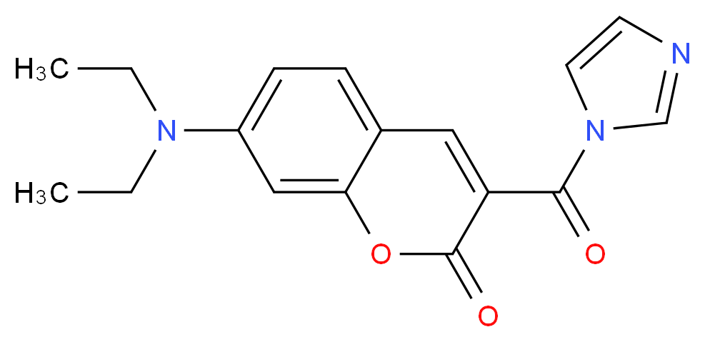 7-(diethylamino)-3-(1H-imidazole-1-carbonyl)-2H-chromen-2-one_分子结构_CAS_261943-47-9