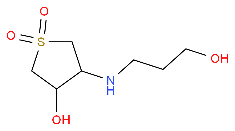 4-(3-Hydroxy-propylamino)-1,1-dioxo-tetrahydro-1lambda*6*-thiophen-3-ol_分子结构_CAS_)