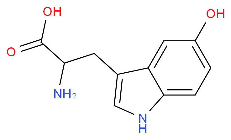 2-amino-3-(5-hydroxy-1H-indol-3-yl)propanoic acid_分子结构_CAS_56-69-9