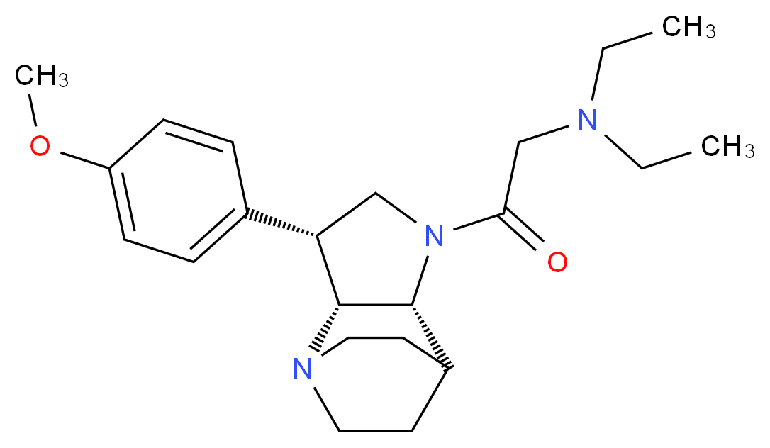 N,N-diethyl-2-[(3R*,3aR*,7aR*)-3-(4-methoxyphenyl)hexahydro-4,7-ethanopyrrolo[3,2-b]pyridin-1(2H)-yl]-2-oxoethanamine_分子结构_CAS_)