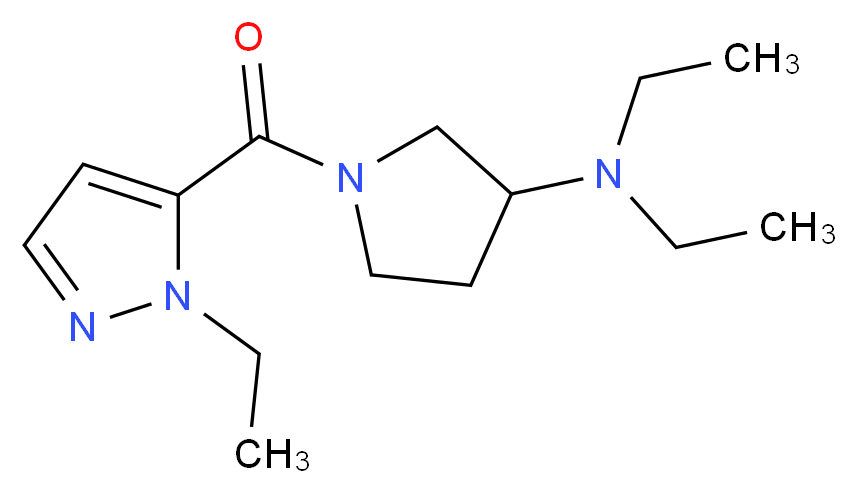 N,N-diethyl-1-[(1-ethyl-1H-pyrazol-5-yl)carbonyl]pyrrolidin-3-amine_分子结构_CAS_)