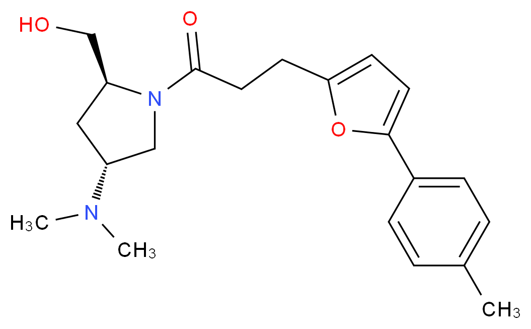 ((2S,4R)-4-(dimethylamino)-1-{3-[5-(4-methylphenyl)-2-furyl]propanoyl}pyrrolidin-2-yl)methanol_分子结构_CAS_)