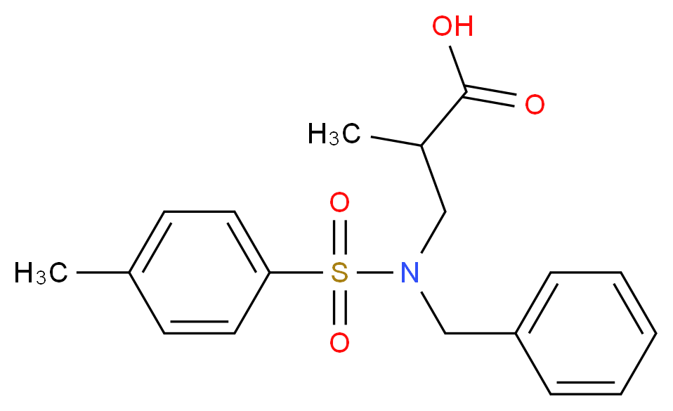 3-[Benzyl-(toluene-4-sulfonyl)-amino]-2-methyl-propionic acid_分子结构_CAS_301320-51-4)