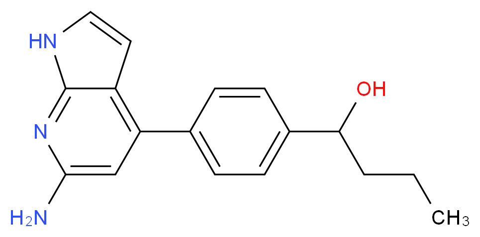 1-[4-(6-amino-1H-pyrrolo[2,3-b]pyridin-4-yl)phenyl]-1-butanol_分子结构_CAS_)