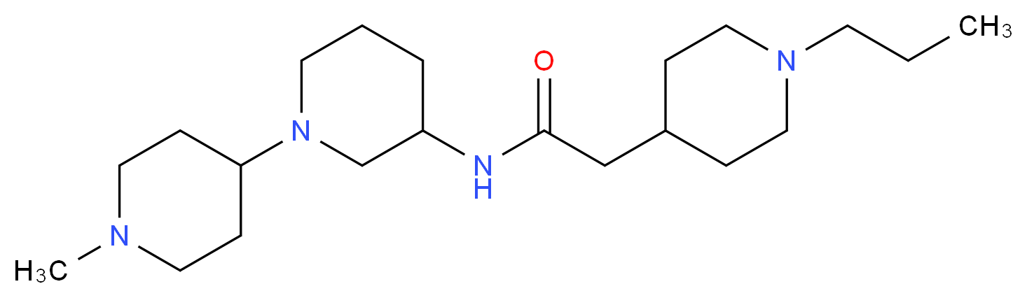 N-(1'-methyl-1,4'-bipiperidin-3-yl)-2-(1-propyl-4-piperidinyl)acetamide_分子结构_CAS_)