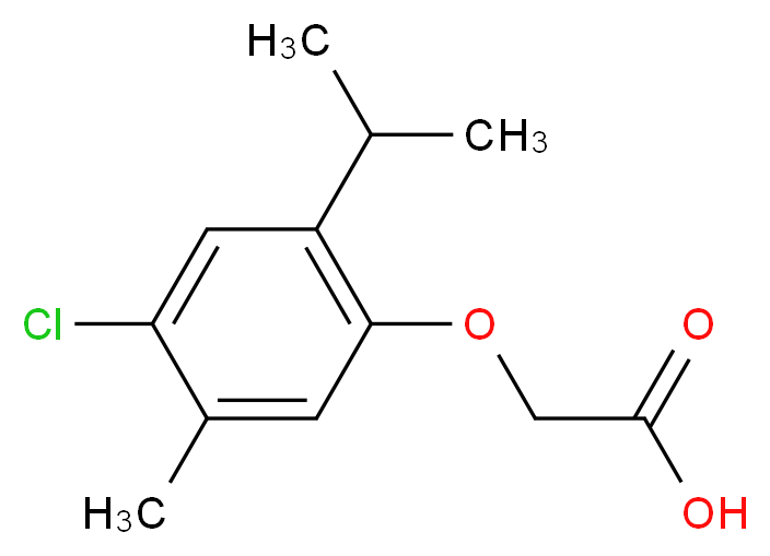(4-Chloro-2-isopropyl-5-methyl-phenoxy)-acetic acid_分子结构_CAS_5411-11-0)