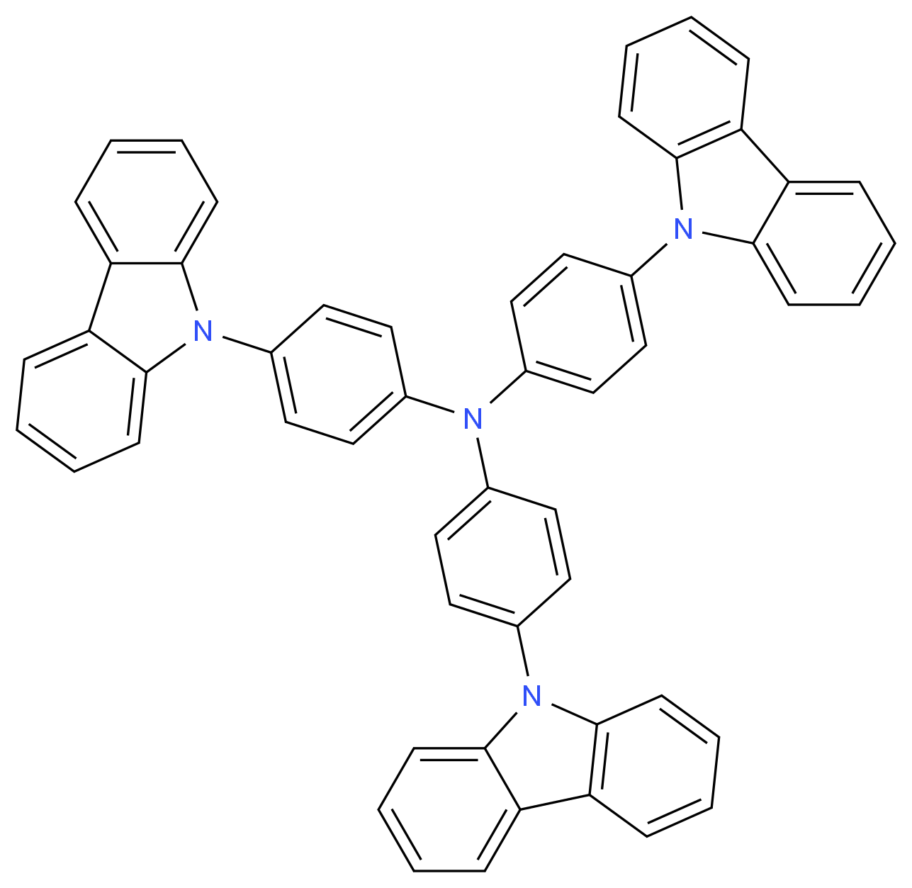 三(4-咔唑-9-基苯基)胺_分子结构_CAS_139092-78-7)