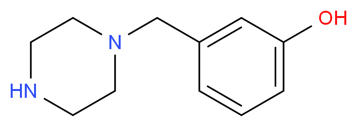 3-(1-piperazinylmethyl)phenol_分子结构_CAS_443694-34-6)