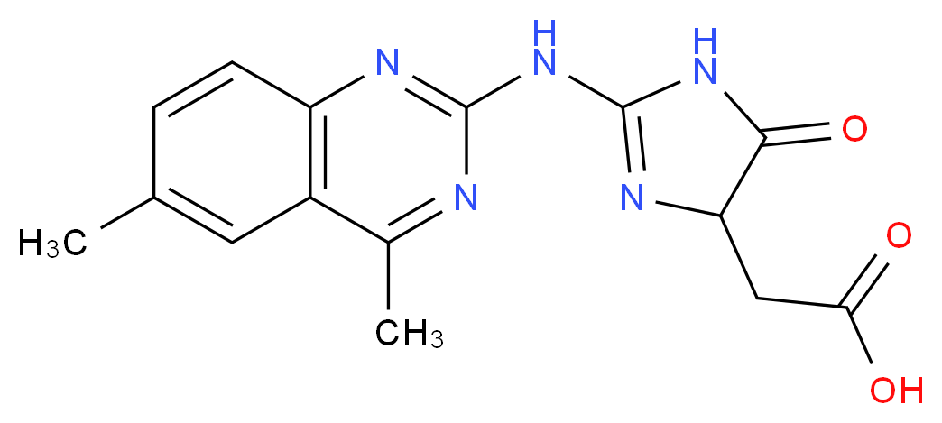 [2-(4,6-Dimethyl-quinazolin-2-ylamino)-5-oxo-4,5-dihydro-1H-imidazol-4-yl]-acetic acid_分子结构_CAS_345951-23-7)