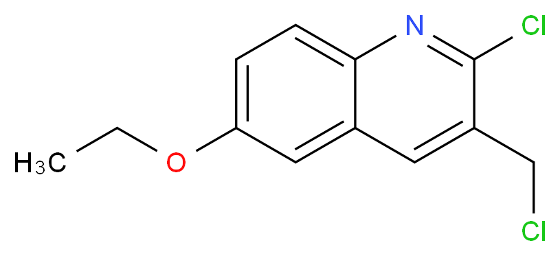 2-chloro-3-(chloromethyl)-6-ethoxyquinoline_分子结构_CAS_948290-90-2