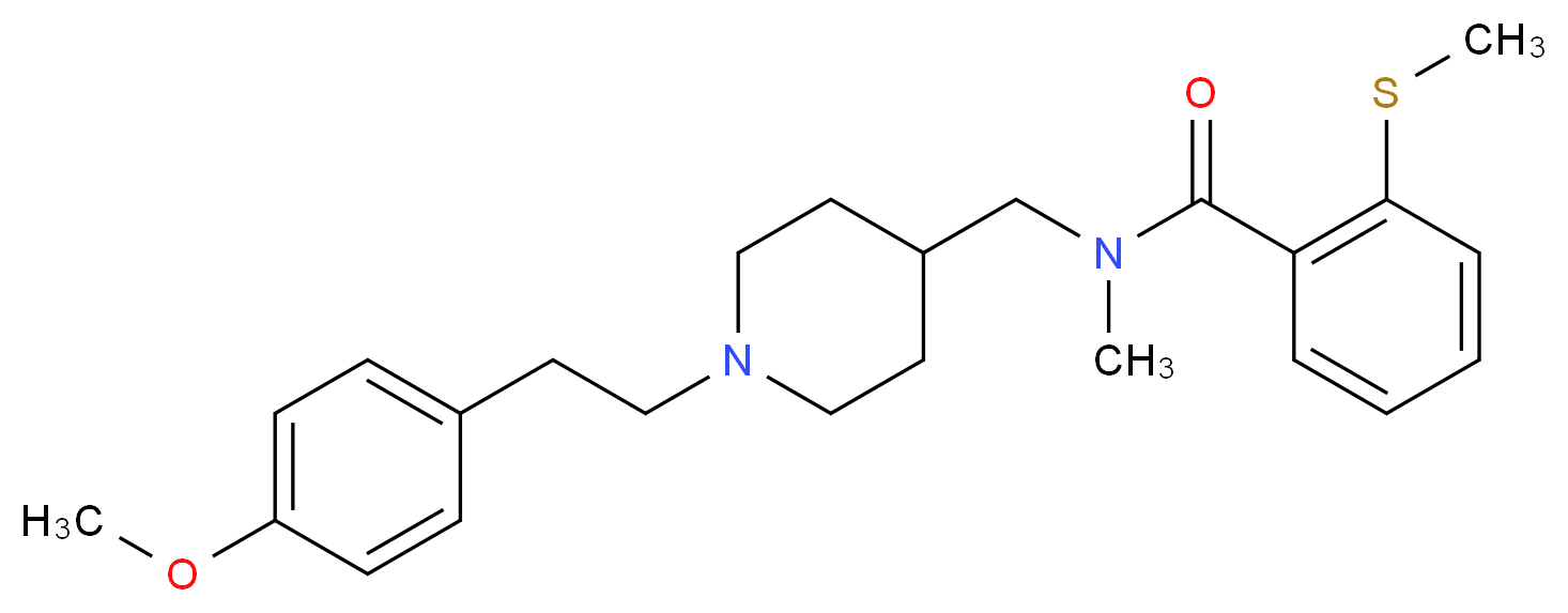 N-({1-[2-(4-methoxyphenyl)ethyl]-4-piperidinyl}methyl)-N-methyl-2-(methylthio)benzamide_分子结构_CAS_)