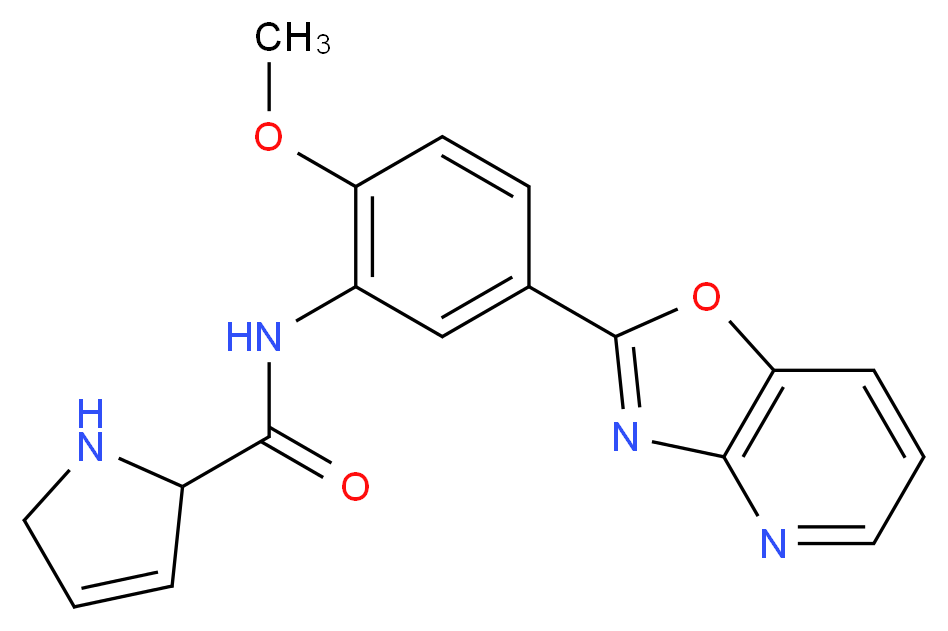 N-(2-methoxy-5-[1,3]oxazolo[4,5-b]pyridin-2-ylphenyl)-2,5-dihydro-1H-pyrrole-2-carboxamide_分子结构_CAS_)