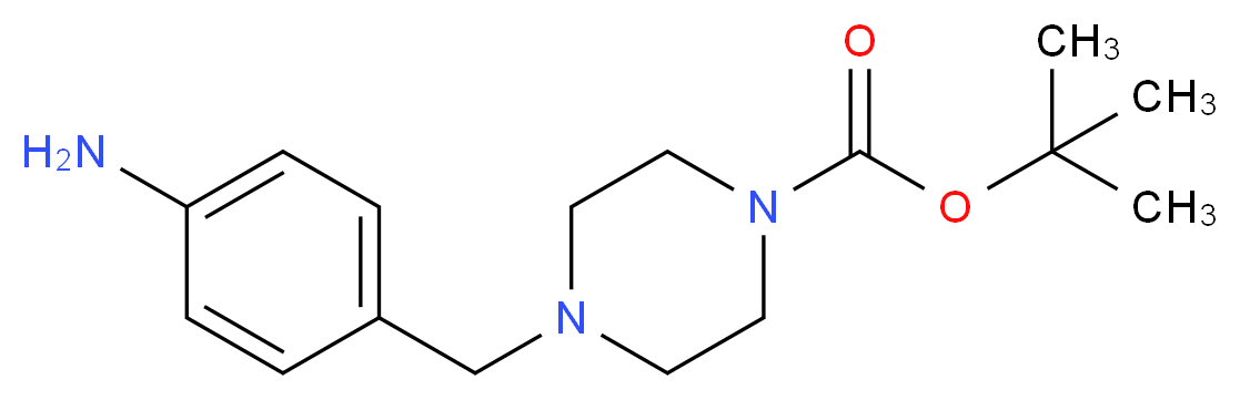 4-(4-Aminobenzyl)piperazine-1-carboxylic acid tert-butyl ester_分子结构_CAS_304897-49-2)