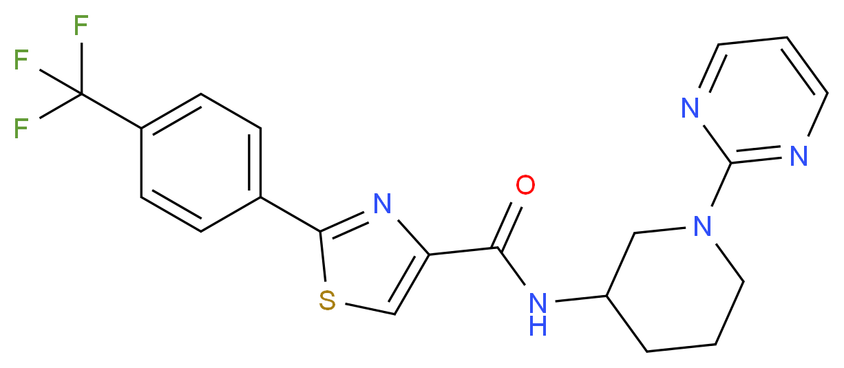 N-[1-(2-pyrimidinyl)-3-piperidinyl]-2-[4-(trifluoromethyl)phenyl]-1,3-thiazole-4-carboxamide_分子结构_CAS_)