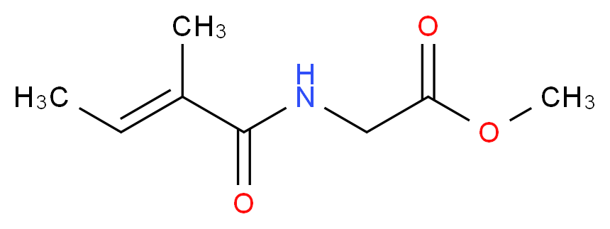 methyl 2-[(2E)-2-methylbut-2-enamido]acetate_分子结构_CAS_55649-53-1