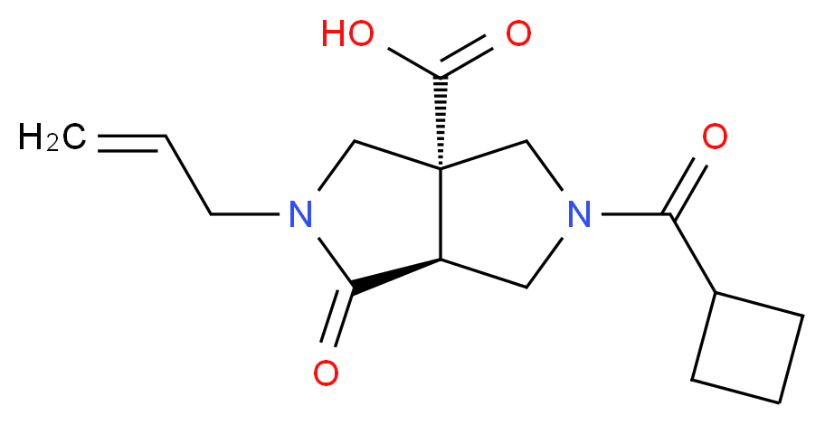 (3aR*,6aS*)-2-allyl-5-(cyclobutylcarbonyl)-1-oxohexahydropyrrolo[3,4-c]pyrrole-3a(1H)-carboxylic acid_分子结构_CAS_)