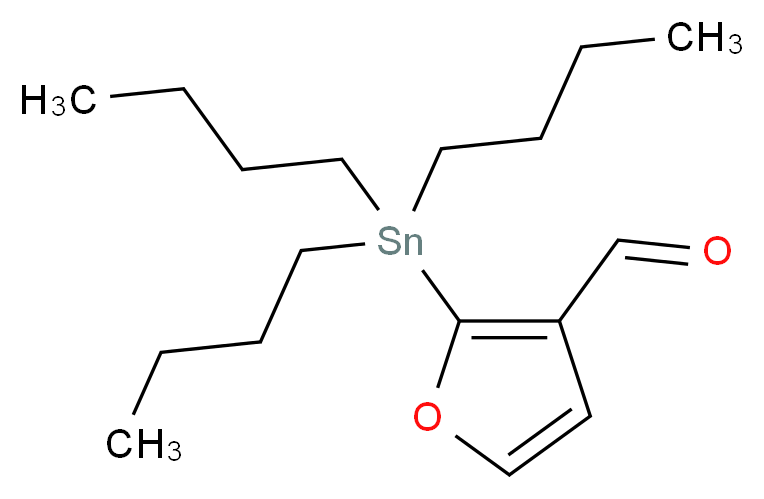 2-(tributylstannyl)furan-3-carbaldehyde_分子结构_CAS_130056-68-7