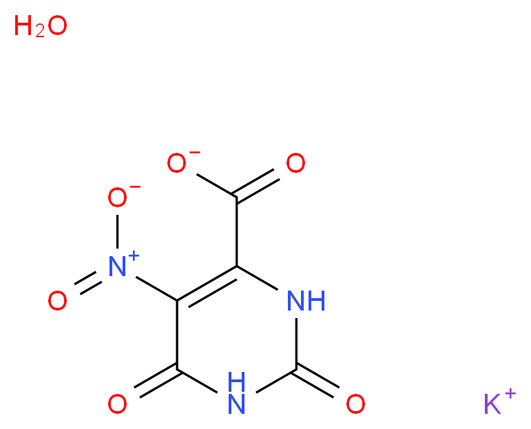 potassium 5-nitro-2,6-dioxo-1,2,3,6-tetrahydropyrimidine-4-carboxylate hydrate_分子结构_CAS_)