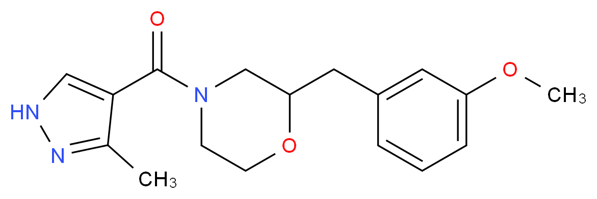 2-(3-methoxybenzyl)-4-[(3-methyl-1H-pyrazol-4-yl)carbonyl]morpholine_分子结构_CAS_)