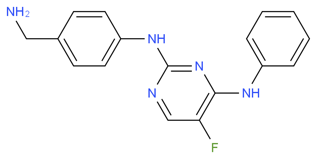 N2-[4-(Aminomethyl)phenyl]-5-fluoro-N4-phenylpyrimidine-2,4-diamine_分子结构_CAS_916603-07-1)