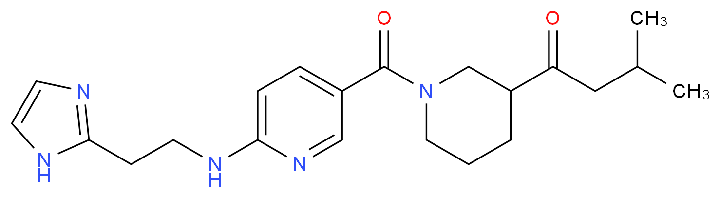 1-{1-[(6-{[2-(1H-imidazol-2-yl)ethyl]amino}pyridin-3-yl)carbonyl]piperidin-3-yl}-3-methylbutan-1-one_分子结构_CAS_)