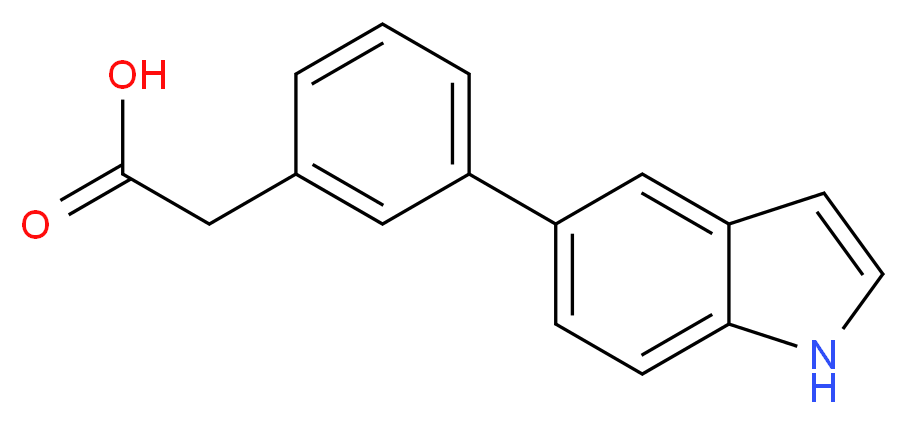 2-[3-(1H-indol-5-yl)phenyl]acetic acid_分子结构_CAS_886363-20-8