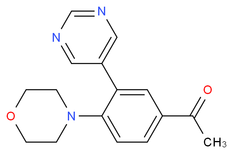 1-(4-morpholin-4-yl-3-pyrimidin-5-ylphenyl)ethanone_分子结构_CAS_)