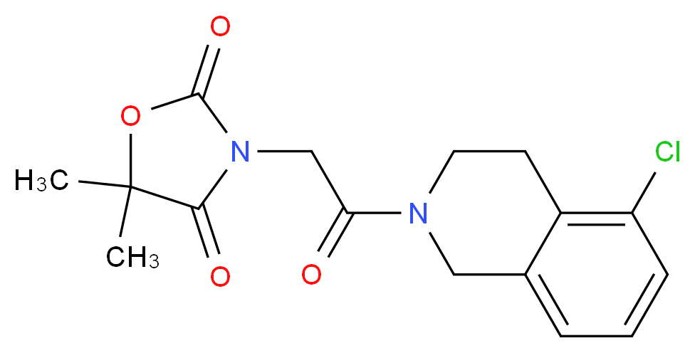 3-[2-(5-chloro-3,4-dihydroisoquinolin-2(1H)-yl)-2-oxoethyl]-5,5-dimethyl-1,3-oxazolidine-2,4-dione_分子结构_CAS_)