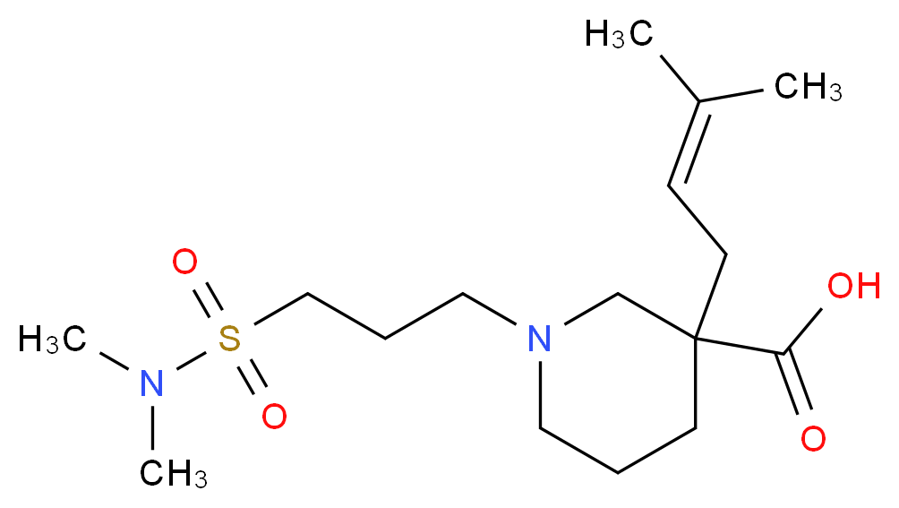 1-{3-[(dimethylamino)sulfonyl]propyl}-3-(3-methyl-2-buten-1-yl)-3-piperidinecarboxylic acid_分子结构_CAS_)