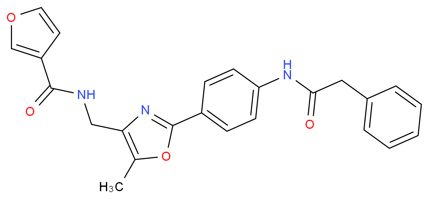 N-[(5-methyl-2-{4-[(phenylacetyl)amino]phenyl}-1,3-oxazol-4-yl)methyl]-3-furamide_分子结构_CAS_)