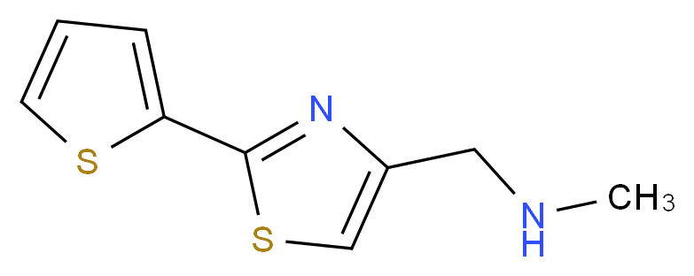 N-methyl-1-[2-(2-thienyl)-1,3-thiazol-4-yl]methanamine_分子结构_CAS_933701-68-9)