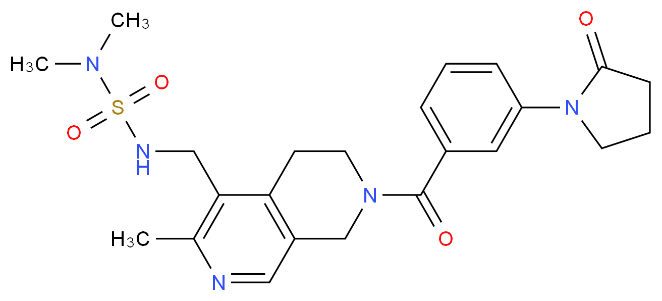 N,N-dimethyl-N'-({3-methyl-7-[3-(2-oxo-1-pyrrolidinyl)benzoyl]-5,6,7,8-tetrahydro-2,7-naphthyridin-4-yl}methyl)sulfamide_分子结构_CAS_)
