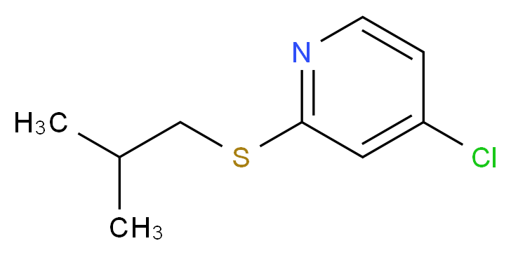 4-chloro-2-[(2-methylpropyl)sulfanyl]pyridine_分子结构_CAS_1346707-26-3