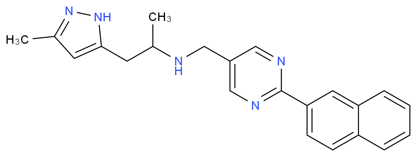 1-(3-methyl-1H-pyrazol-5-yl)-N-{[2-(2-naphthyl)pyrimidin-5-yl]methyl}propan-2-amine_分子结构_CAS_)