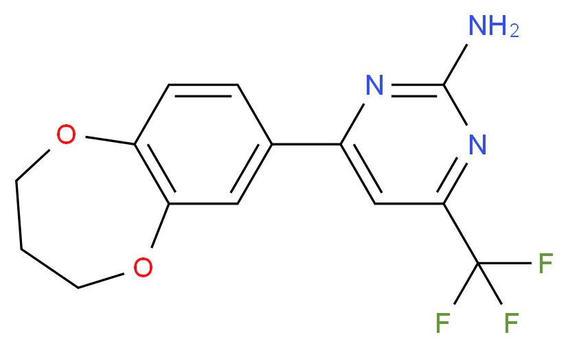 4-(3,4-dihydro-2H-1,5-benzodioxepin-7-yl)-6-(trifluoromethyl)-2-pyrimidinamine_分子结构_CAS_519056-64-5)