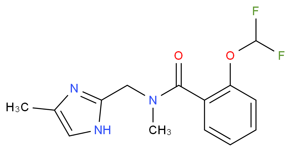 2-(difluoromethoxy)-N-methyl-N-[(4-methyl-1H-imidazol-2-yl)methyl]benzamide_分子结构_CAS_)