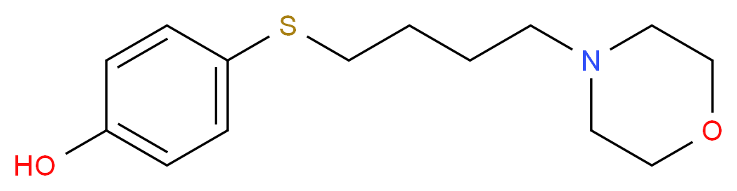 4-{[4-(morpholin-4-yl)butyl]sulfanyl}phenol_分子结构_CAS_57055-82-0