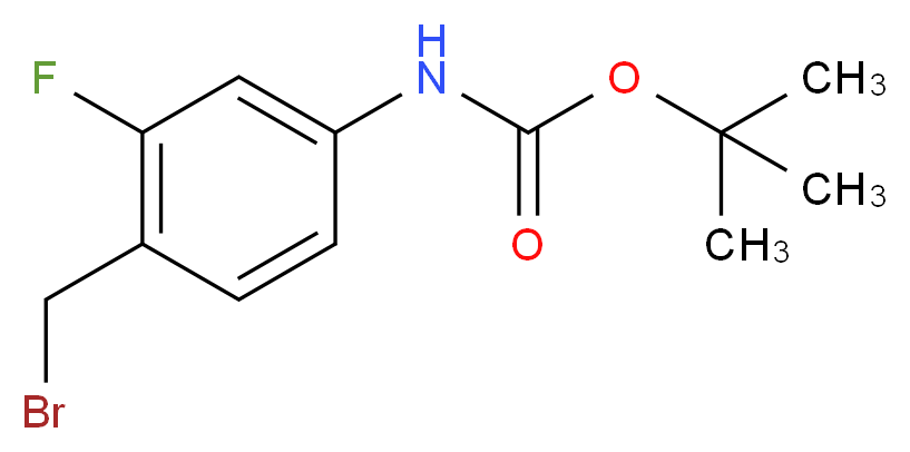 tert-butyl N-[4-(bromomethyl)-3-fluorophenyl]carbamate_分子结构_CAS_885021-03-4