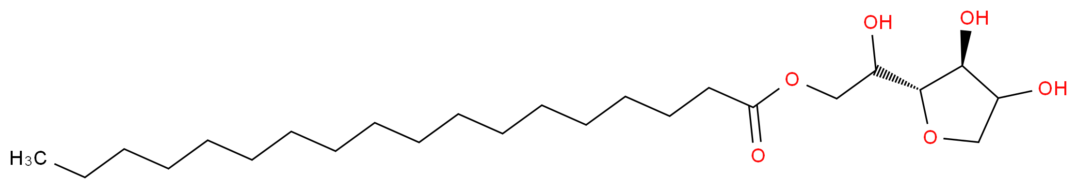 2-[(2R,3S)-3,4-dihydroxyoxolan-2-yl]-2-hydroxyethyl octadecanoate_分子结构_CAS_1338-41-6