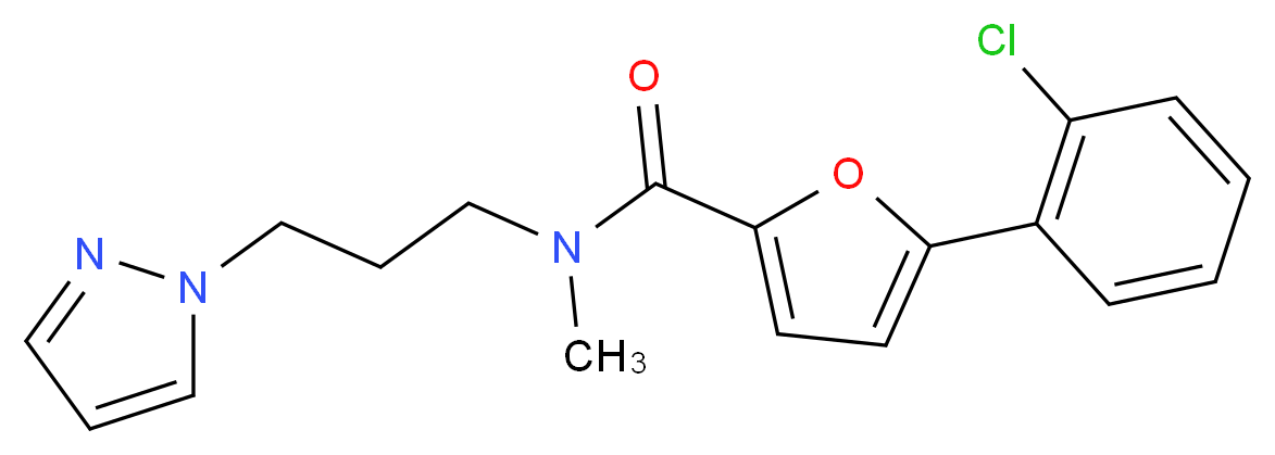 5-(2-chlorophenyl)-N-methyl-N-[3-(1H-pyrazol-1-yl)propyl]-2-furamide_分子结构_CAS_)