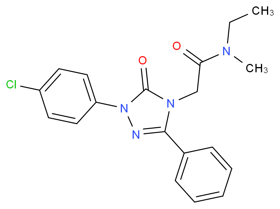 2-[1-(4-chlorophenyl)-5-oxo-3-phenyl-1,5-dihydro-4H-1,2,4-triazol-4-yl]-N-ethyl-N-methylacetamide_分子结构_CAS_)