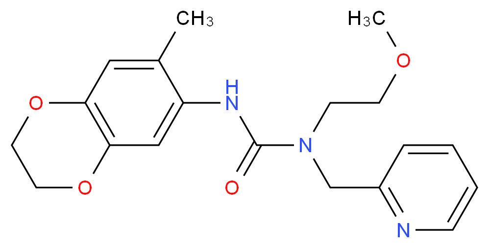 N-(2-methoxyethyl)-N'-(7-methyl-2,3-dihydro-1,4-benzodioxin-6-yl)-N-(pyridin-2-ylmethyl)urea_分子结构_CAS_)