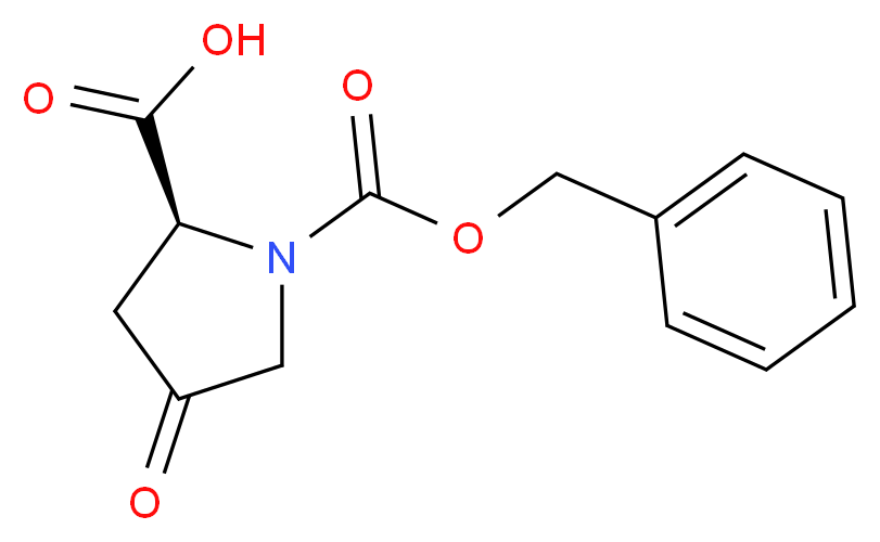 (2S)-1-[(benzyloxy)carbonyl]-4-oxopyrrolidine-2-carboxylic acid_分子结构_CAS_64187-47-9