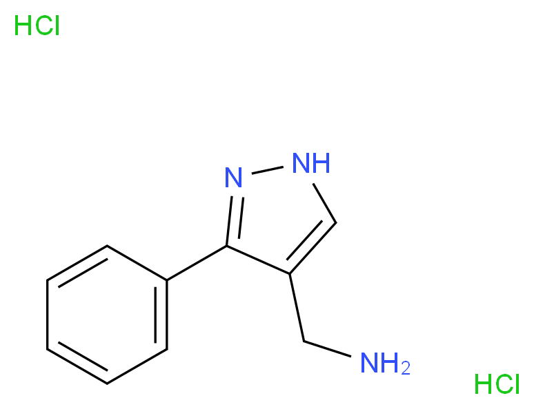 [(3-Phenyl-1H-pyrazol-4-yl)methyl]amine dihydrochloride_分子结构_CAS_)
